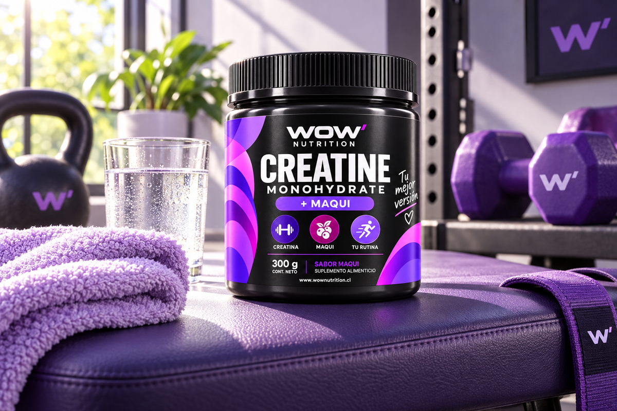 WOW Creatine + Maqui: tu scoop, explicado sin vueltas · frascos WOW Nutrition