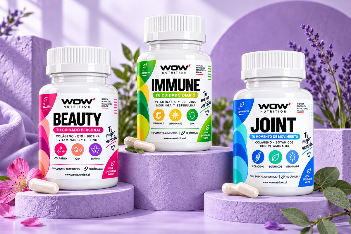 WOW Beauty, Immune o Joint: encuentra las diferencias · frascos WOW Nutrition
