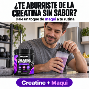 WOW creatine-maqui · Fórmula, porción y presentación
