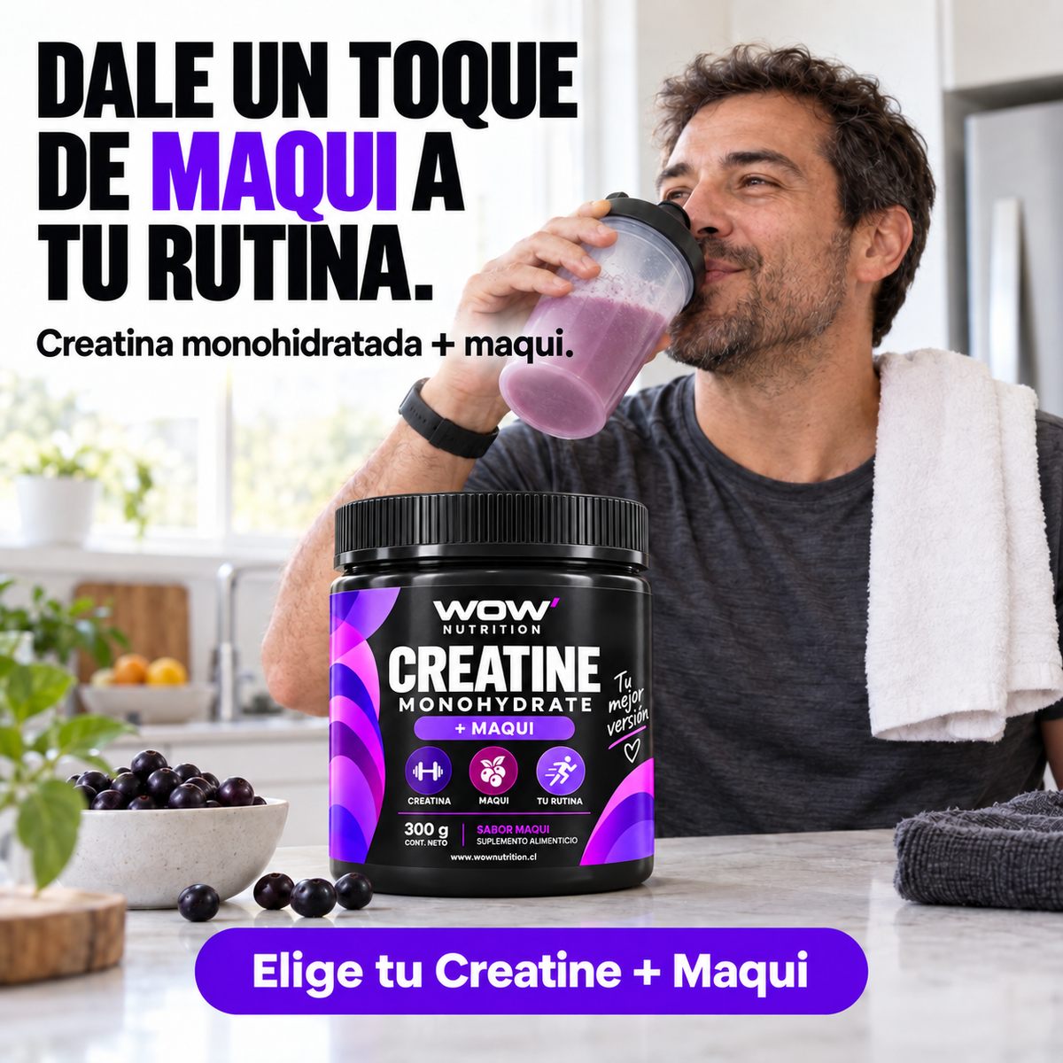 Creatine + Maqui: Dale un toque de maqui a tu rutina.