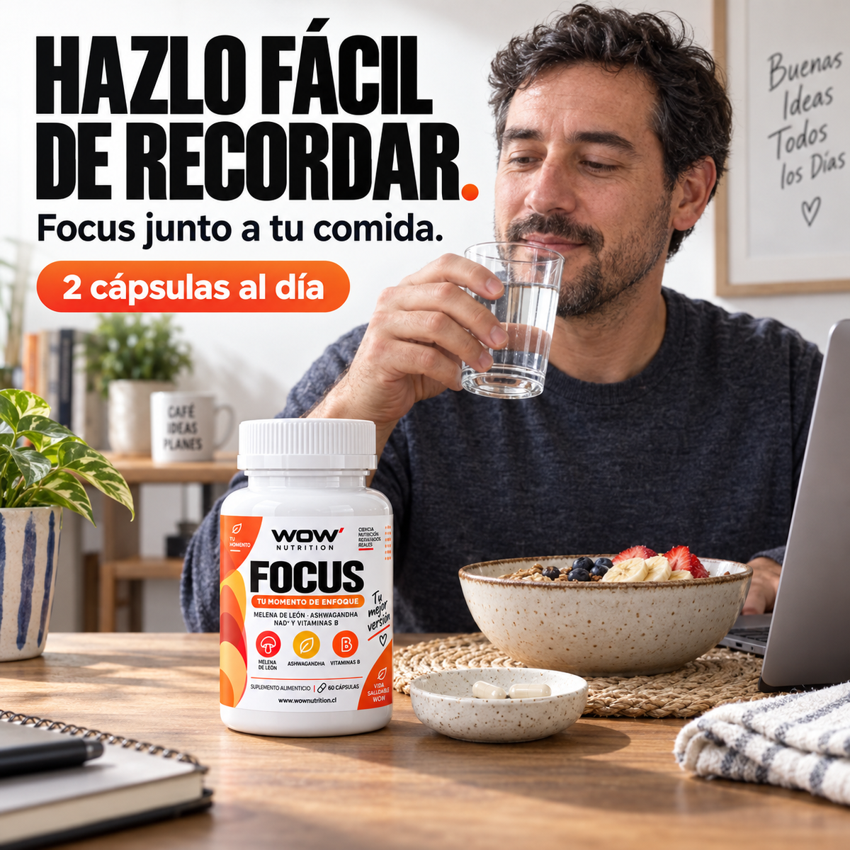 Focus: Junto a tu comida, sin preparaciones.