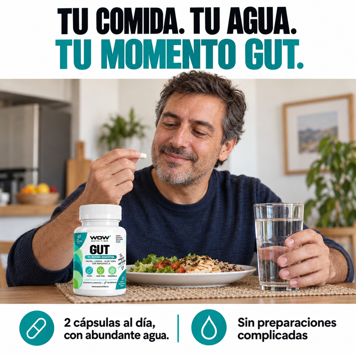 Gut: Tu comida. Tu agua. Tu momento Gut.
