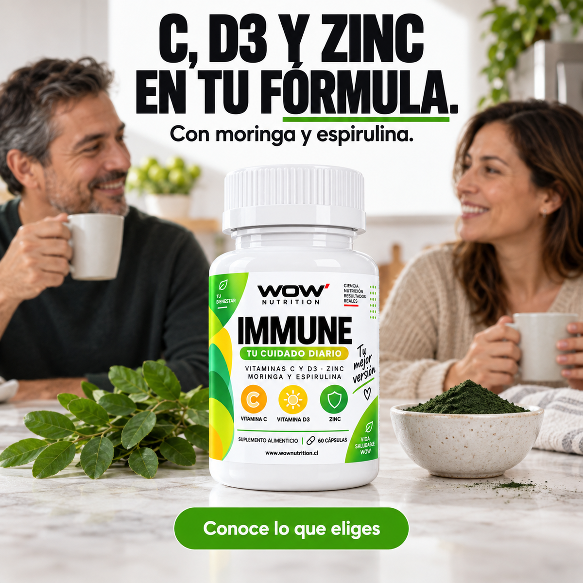Immune: C, D3 y zinc en tu fórmula.
