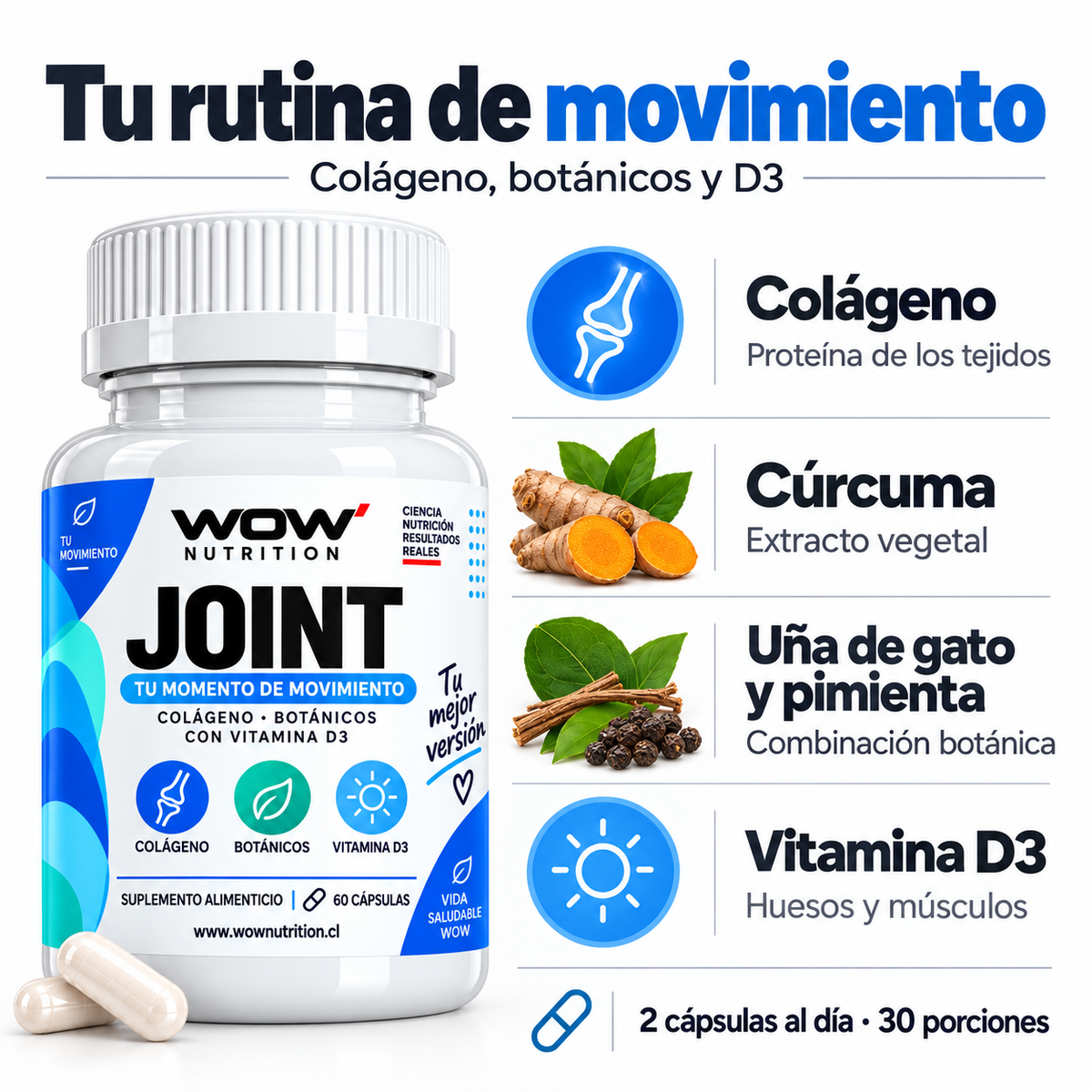 WOW joint: frasco, ingredientes y explicación de la fórmula.