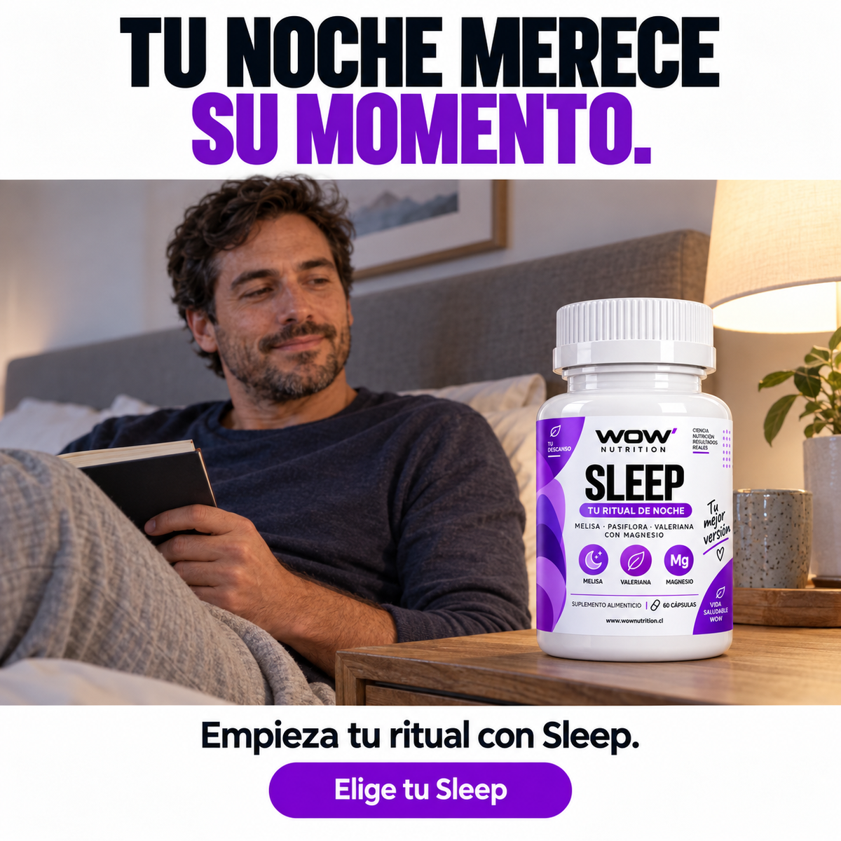 Sleep: Tu noche merece su momento.